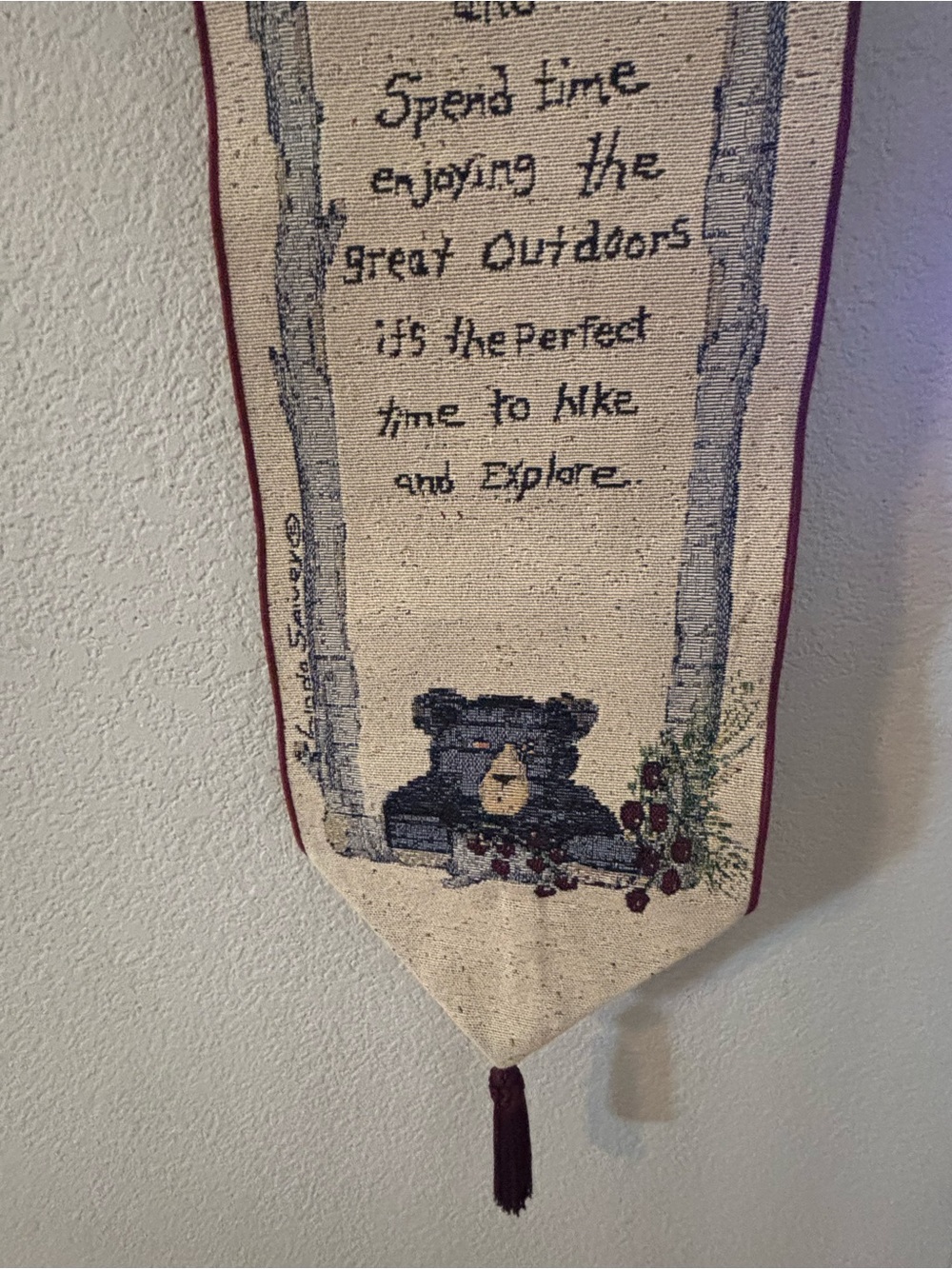 Beige Cabin Rules Tapestry Wall Hanging - Home Wall Decor - Picture 6 of 10